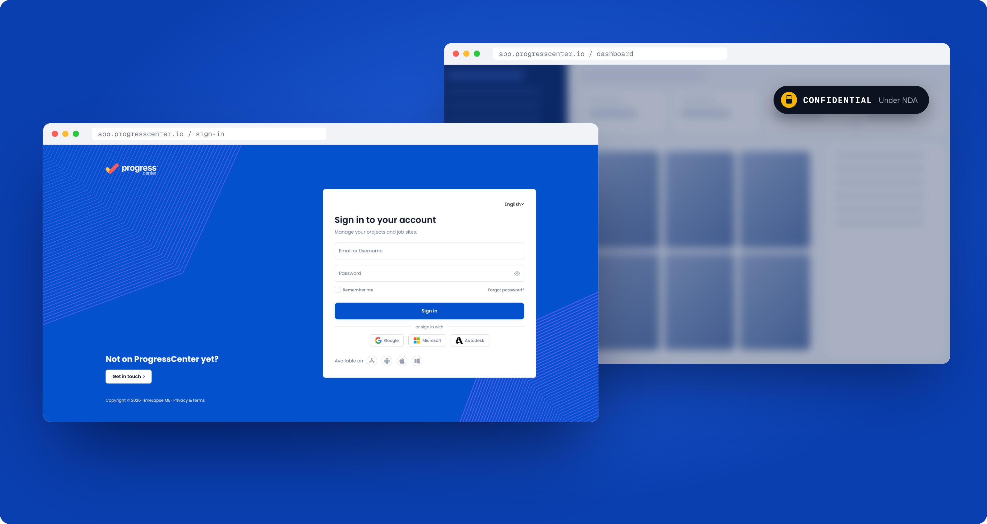 ProgressCenter — live camera / site dashboard screenshot